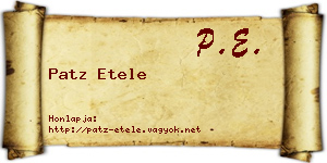 Patz Etele névjegykártya